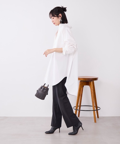 MICA&DEAL（マイカ＆ディール）の「チュニックビッグシャツ（シャツ/ブラウス・レディース・ブルー/ホワイト/キャメル・FREE）」の10枚目の写真