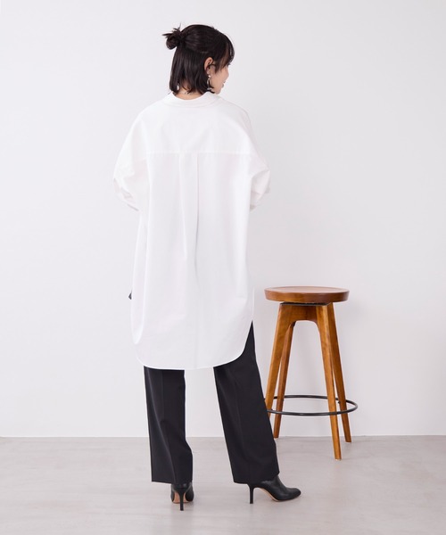 MICA&DEAL（マイカ＆ディール）の「チュニックビッグシャツ（シャツ/ブラウス・レディース・ブルー/ホワイト/キャメル・FREE）」の11枚目の写真