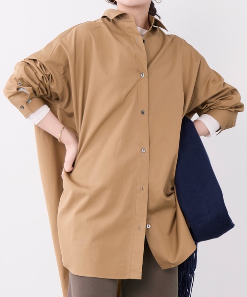 MICA&DEAL（マイカ＆ディール）の「チュニックビッグシャツ（シャツ/ブラウス・レディース・ブルー/ホワイト/キャメル・FREE）」の12枚目の写真