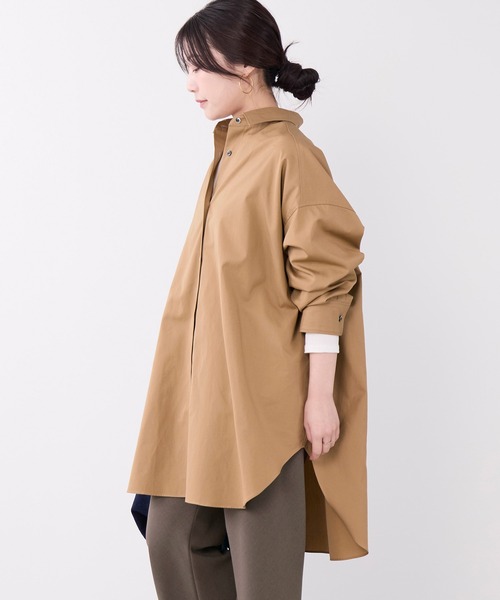 MICA&DEAL（マイカ＆ディール）の「チュニックビッグシャツ（シャツ/ブラウス・レディース・ブルー/ホワイト/キャメル・FREE）」の13枚目の写真