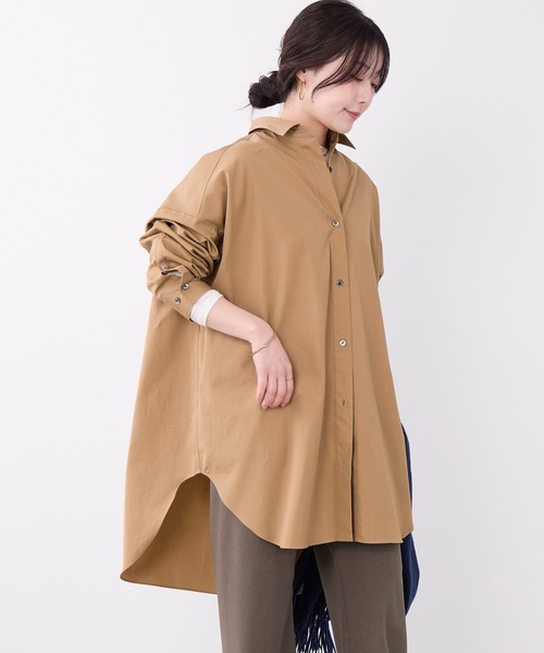 MICA&DEAL（マイカ＆ディール）の「チュニックビッグシャツ（シャツ/ブラウス・レディース・ブルー/ホワイト/キャメル・FREE）」の14枚目の写真