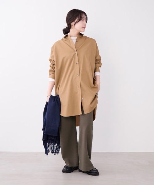 MICA&DEAL（マイカ＆ディール）の「チュニックビッグシャツ（シャツ/ブラウス・レディース・ブルー/ホワイト/キャメル・FREE）」の16枚目の写真