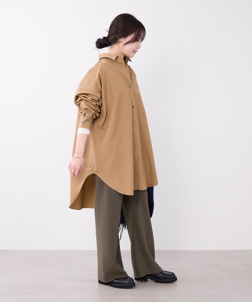 MICA&DEAL（マイカ＆ディール）の「チュニックビッグシャツ（シャツ/ブラウス・レディース・ブルー/ホワイト/キャメル・FREE）」の17枚目の写真
