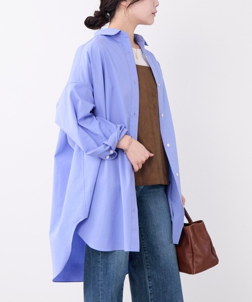 MICA&DEAL（マイカ＆ディール）の「チュニックビッグシャツ（シャツ/ブラウス・レディース・ブルー/ホワイト/キャメル・FREE）」の19枚目の写真