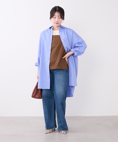 MICA&DEAL（マイカ＆ディール）の「チュニックビッグシャツ（シャツ/ブラウス・レディース・ブルー/ホワイト/キャメル・FREE）」の21枚目の写真