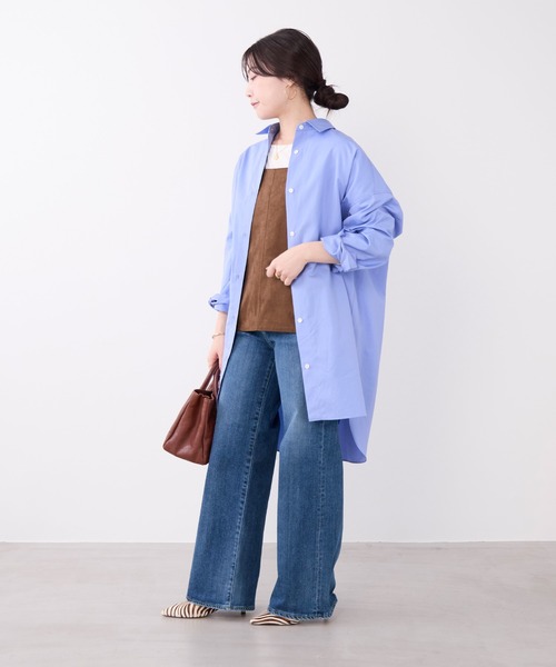 MICA&DEAL（マイカ＆ディール）の「チュニックビッグシャツ（シャツ/ブラウス・レディース・ブルー/ホワイト/キャメル・FREE）」の22枚目の写真