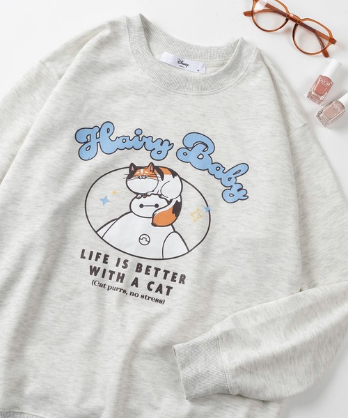 Disney（ディズニー）の「【71】【Disney/ディズニー】ニック・ワイルド/ズートピア/ベイマックス/裏毛 プリント スウェット/トレーナー/キャラクター/レディース（S）（スウェット・レディース・オートミール/グレー/ブラウン/ネイビー・L/M）」の3枚目の写真