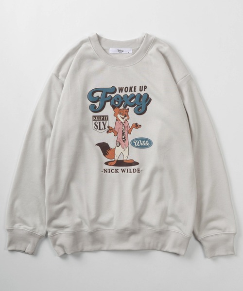 Disney（ディズニー）の「【71】【Disney/ディズニー】ニック・ワイルド/ズートピア/ベイマックス/裏毛 プリント スウェット/トレーナー/キャラクター/レディース（S）（スウェット・レディース・オートミール/グレー/ブラウン/ネイビー・L/M）」の6枚目の写真
