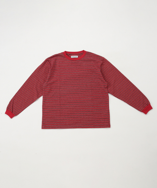 cabaret poval(キャバレーポバール)の「cabaret poval / キャバレーポバール COXON STRIPE LS TOP(Tシャツ/カットソー・メンズ・レッド/ブラック・LARGE/MEDIUM)」の2枚目の写真