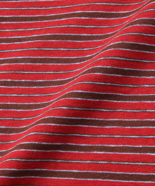 cabaret poval(キャバレーポバール)の「cabaret poval / キャバレーポバール COXON STRIPE LS TOP(Tシャツ/カットソー・メンズ・レッド/ブラック・LARGE/MEDIUM)」の9枚目の写真