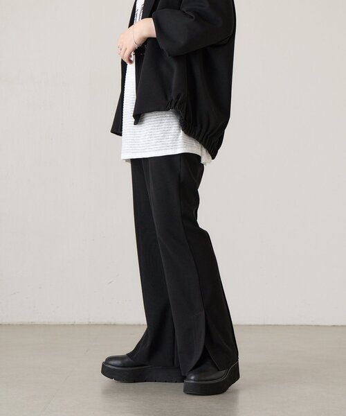 BEARDSLEY(ビアズリー)の「ソフトリブフレアパンツ《FRIPIER》(その他パンツ・レディース・ブラック・FREE)」の16枚目の写真