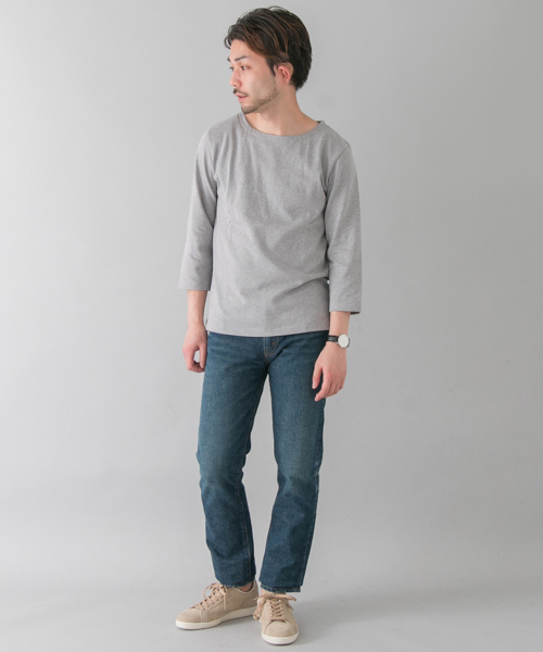 URBAN RESEARCH（アーバンリサーチ）の「UR バスクシャツ（Tシャツ/カットソー・メンズ・グレー/グレー系その他/ホワイト系その他/ブラック/ホワイト/キャメル・MEDIUM/LARGE/SMALL）」の22枚目の写真