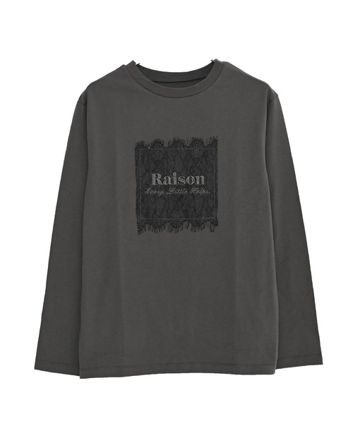 DAESE TOKYO(デセトウキョウ)の「レースロゴ刺繍ロンT(Tシャツ/カットソー・レディース・チャコールグレー/オフホワイト/ブラック・FREE)」の10枚目の写真