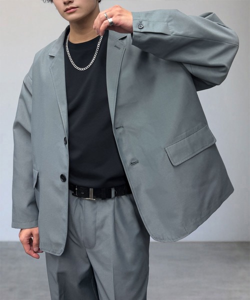 L'atelier(ラトリエ)の「ルーズシルエット モード ワイドジャケット(テーラードジャケット・メンズ・ブラック/ネイビー/グレー・M/L)」の18枚目の写真