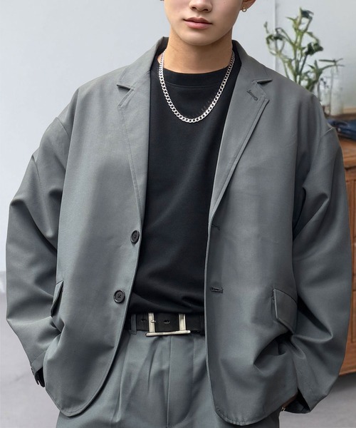 L'atelier(ラトリエ)の「ルーズシルエット モード ワイドジャケット(テーラードジャケット・メンズ・ブラック/ネイビー/グレー・M/L)」の17枚目の写真