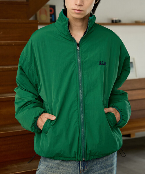 GAP(ギャップ)の「PUBLUX × GAP/ギャップ 別注 ボア × ナイロン リバーシブル ジップ ブルゾン 限定展開(ブルゾン・メンズ・レオパード/ブラウン/ネイビー/グレー・SMALL/MEDIUM/LARGE)」の8枚目の写真