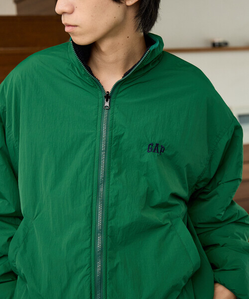 GAP(ギャップ)の「PUBLUX × GAP/ギャップ 別注 ボア × ナイロン リバーシブル ジップ ブルゾン 限定展開(ブルゾン・メンズ・レオパード/ブラウン/ネイビー/グレー・SMALL/MEDIUM/LARGE)」の9枚目の写真