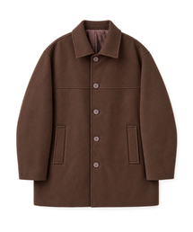 エバン ウールブレンド ハーフコート(BROWN)