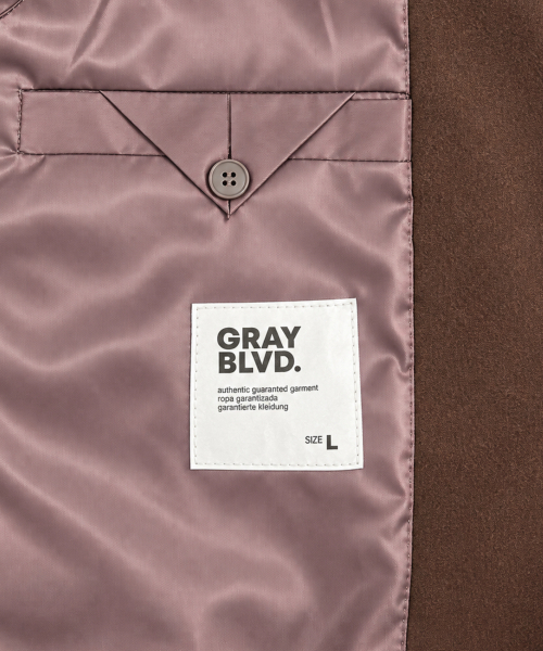 GRAYBLVD（グレイブラバット）の「エバン ウールブレンド ハーフコート(BROWN)（チェスターコート・レディース・その他・LARGE/MEDIUM/X-LARGE）」の5枚目の写真