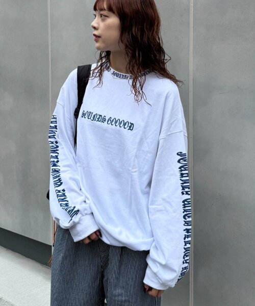 SOUNDSGOOOOD(サウンズグッド)の「【S.G】襟リブプリントロゴロンTEE(Tシャツ/カットソー・メンズ・ブラック/ホワイト・ONE SIZE)」の3枚目の写真