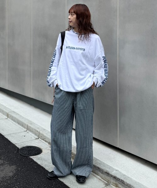 SOUNDSGOOOOD(サウンズグッド)の「【S.G】襟リブプリントロゴロンTEE(Tシャツ/カットソー・メンズ・ブラック/ホワイト・ONE SIZE)」の7枚目の写真