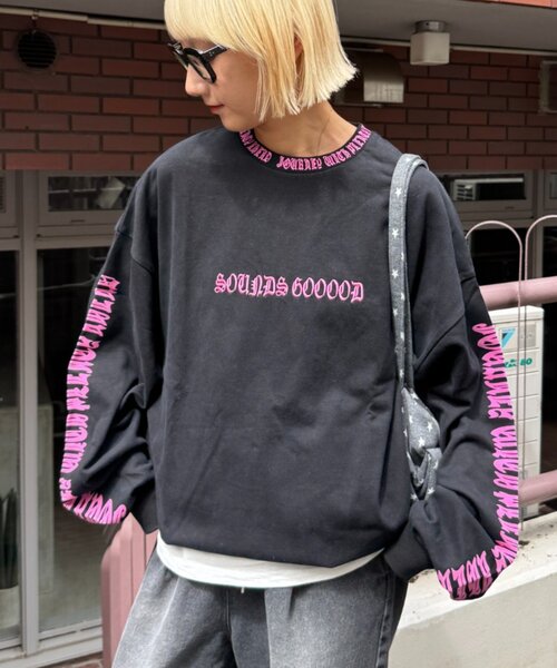 SOUNDSGOOOOD(サウンズグッド)の「【S.G】襟リブプリントロゴロンTEE(Tシャツ/カットソー・メンズ・ブラック/ホワイト・ONE SIZE)」の11枚目の写真