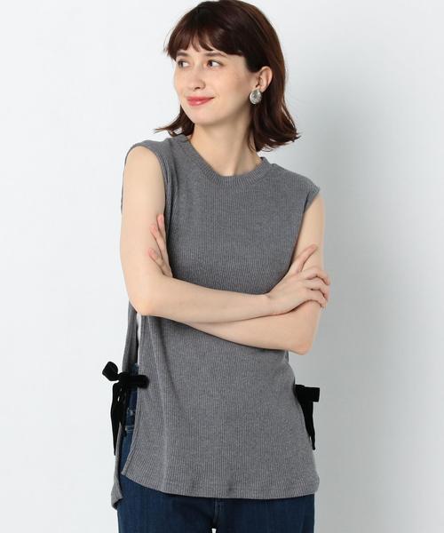 Another Edition(アナザーエディション)の「テレコノースリーブプルオーバー/AEBFC TCR テレコ NSL PO◆(Tシャツ/カットソー・レディース・グレー/ベージュ・FREE)」の2枚目の写真