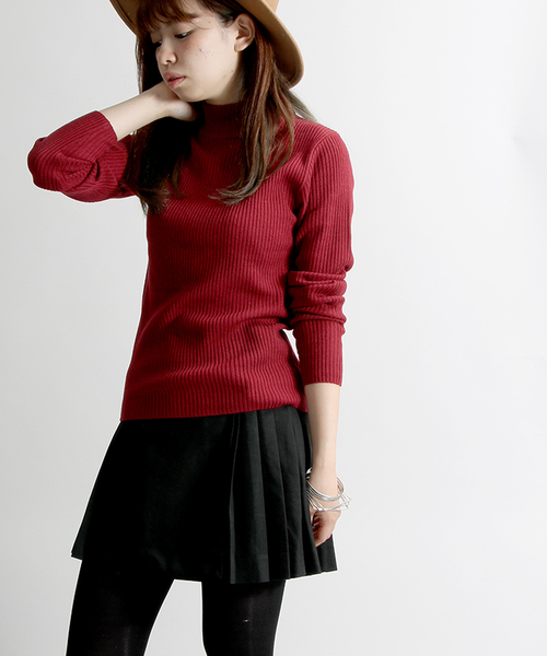 WEGO（ウィゴー）の「WEGO/ラッププリーツミニスカパン（スカート・レディース・グリーン系その他2/レッド系その他2/杢グレー/ブラック/パープル系その他2・FREE）」の2枚目の写真