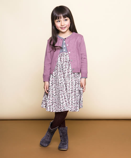 PATACHOU（パタシュー）の「透かし柄編みタイツ（タイツ/ストッキング・キッズ・ネイビー/ベージュ/エンジ/グレー/ピンク・SMALL/LARGE/MEDIUM）」の9枚目の写真