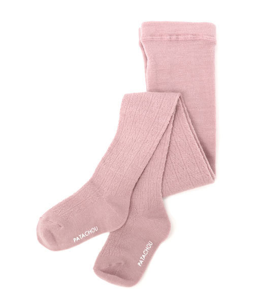 PATACHOU（パタシュー）の「透かし柄編みタイツ（タイツ/ストッキング・キッズ・ネイビー/ベージュ/エンジ/グレー/ピンク・SMALL/LARGE/MEDIUM）」の4枚目の写真