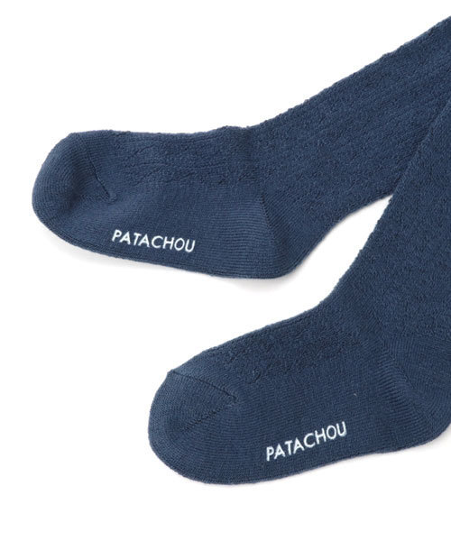 PATACHOU（パタシュー）の「透かし柄編みタイツ（タイツ/ストッキング・キッズ・ネイビー/ベージュ/エンジ/グレー/ピンク・SMALL/LARGE/MEDIUM）」の7枚目の写真