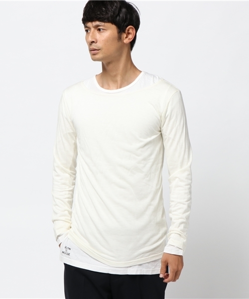 rovtski(ロフトスキー)の「ウール混アンサンブルカットソー(Tシャツ/カットソー・メンズ・ホワイト/ワインレッド/ブラック/オリーブ・LARGE/MEDIUM)」の1枚目の写真