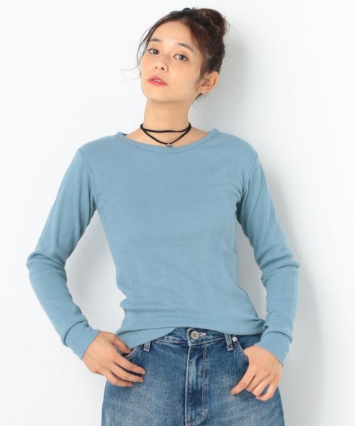 Another Edition（アナザーエディション）の「ハリヌキフライスロングTシャツ/AEBC ﾊﾘﾇｷ ﾌﾗｲｽ ﾛﾝ TEE◆（Tシャツ/カットソー・レディース・ホワイト/オフホワイト/ブラック/ライトピンク/ライトブルー・FREE）」の4枚目の写真
