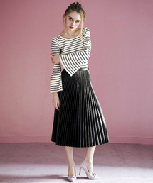 EIMY ISTOIRE | leather like pleats midi skirt(スカート)