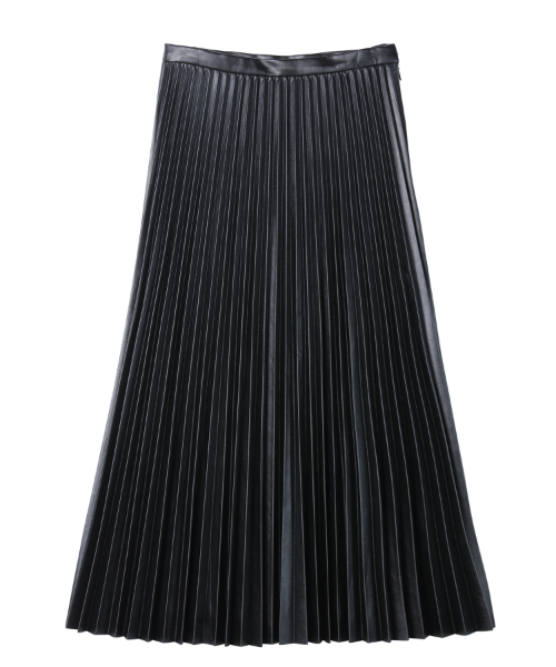 EIMY ISTOIRE（エイミーイストワール）の「leather like pleats midi skirt（スカート・レディース・ブラック・MEDIUM/SMALL）」の3枚目の写真