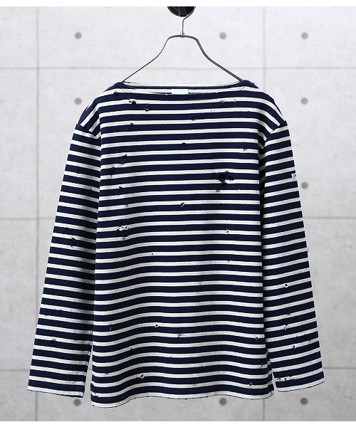 ORCIVAL(オーシバル)の「【ORCIVAL×ADAM ET ROPE'】 COTTON LOURD ダメージ(Tシャツ/カットソー・メンズ・ネイビー/ブラック・L/M)」の2枚目の写真