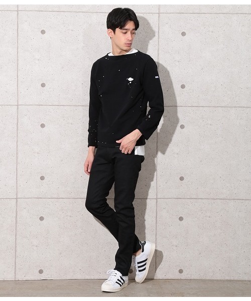 ORCIVAL(オーシバル)の「【ORCIVAL×ADAM ET ROPE'】 COTTON LOURD ダメージ(Tシャツ/カットソー・メンズ・ネイビー/ブラック・L/M)」の3枚目の写真