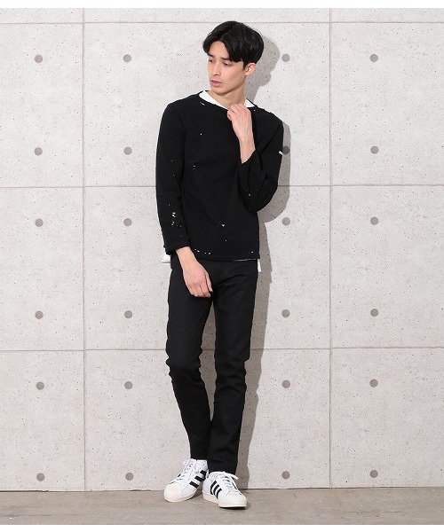 ORCIVAL(オーシバル)の「【ORCIVAL×ADAM ET ROPE'】 COTTON LOURD ダメージ(Tシャツ/カットソー・メンズ・ネイビー/ブラック・L/M)」の4枚目の写真