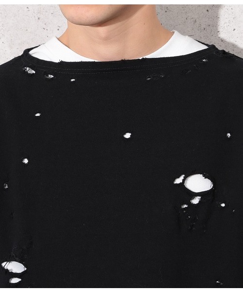 ORCIVAL(オーシバル)の「【ORCIVAL×ADAM ET ROPE'】 COTTON LOURD ダメージ(Tシャツ/カットソー・メンズ・ネイビー/ブラック・L/M)」の12枚目の写真
