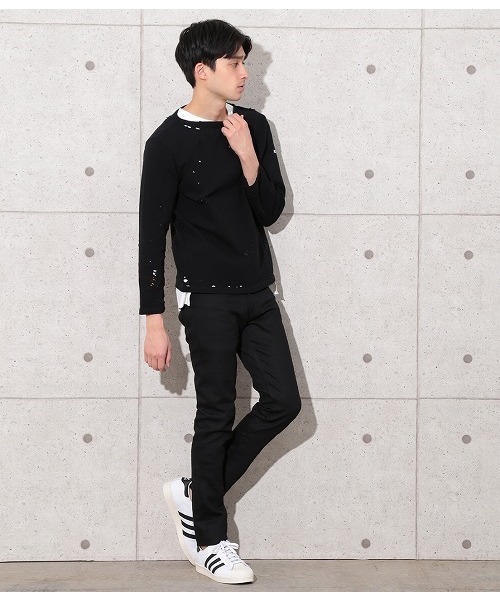 ORCIVAL(オーシバル)の「【ORCIVAL×ADAM ET ROPE'】 COTTON LOURD ダメージ(Tシャツ/カットソー・メンズ・ネイビー/ブラック・L/M)」の8枚目の写真