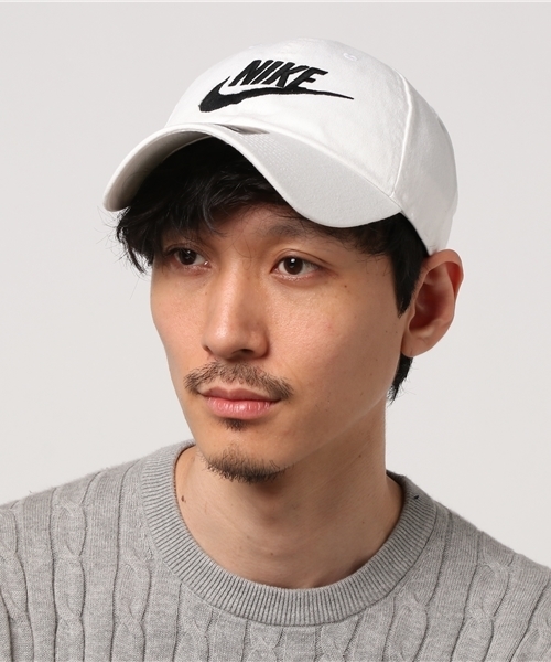 NIKE（ナイキ）の「【NIKE】ロゴ刺繍CAP（キャップ・メンズ・ホワイト/ブラック/ネイビー・FREE）」の2枚目の写真