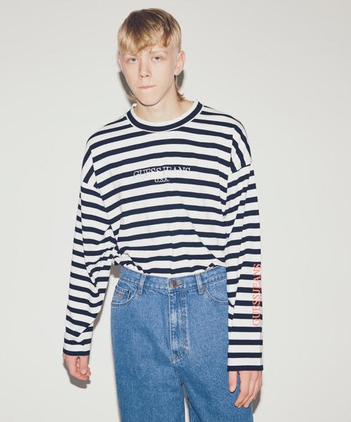 Guess(ゲス)の「<GUESS GREEN LABEL × monkey time> BORDER LSL TEE/Tシャツ ◆(Tシャツ/カットソー・メンズ・ブラック/マスタード・X-LARGE/LARGE/MEDIUM/SMALL)」の5枚目の写真