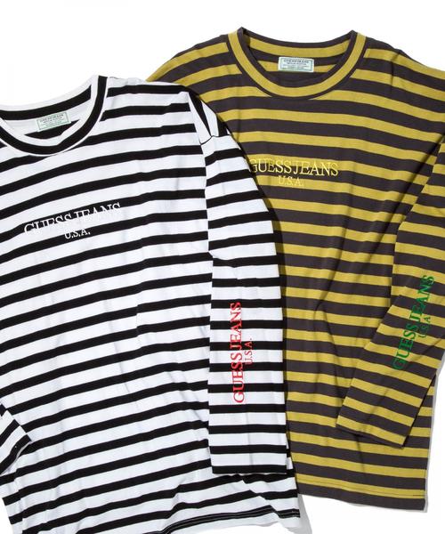 Guess(ゲス)の「<GUESS GREEN LABEL × monkey time> BORDER LSL TEE/Tシャツ ◆(Tシャツ/カットソー・メンズ・ブラック/マスタード・X-LARGE/LARGE/MEDIUM/SMALL)」の12枚目の写真