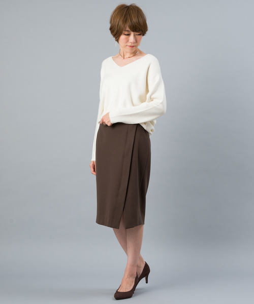 RIVE DROITE（リヴドロワ）の「ミラノリブVネックニット（ニット/セーター・レディース・ホワイト/ブラック/パープル・FREE）」の9枚目の写真