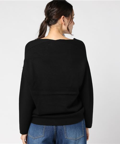 RIVE DROITE（リヴドロワ）の「ミラノリブVネックニット（ニット/セーター・レディース・ホワイト/ブラック/パープル・FREE）」の4枚目の写真