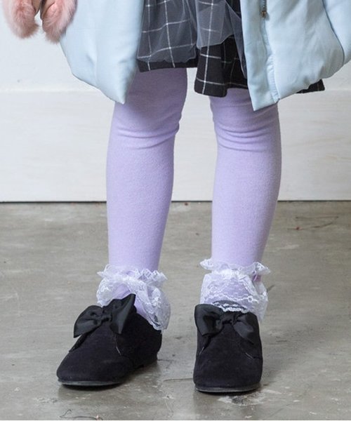 apres les cours（アプレレクール）の「フリル2WAYタイツ（タイツ/ストッキング・キッズ・ブラック/オフホワイト/ラベンダー・90/100/120/140）」の3枚目の写真