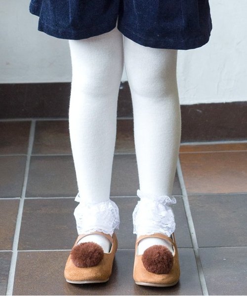 apres les cours（アプレレクール）の「フリル2WAYタイツ（タイツ/ストッキング・キッズ・ブラック/オフホワイト/ラベンダー・90/100/120/140）」の2枚目の写真