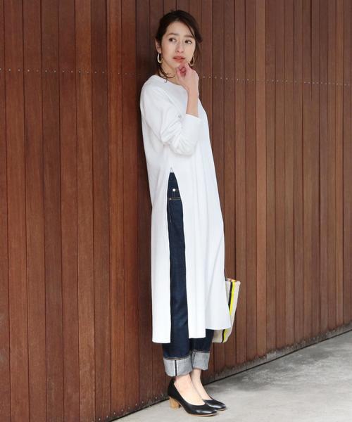 BEAUTY&YOUTH UNITED ARROWS(ビューティーアンドユースユナイテッドアローズ)の「BY∴ サーマルスリットワンピース o(ワンピース・レディース・ホワイト/ブラック/レッド・FREE)」の13枚目の写真