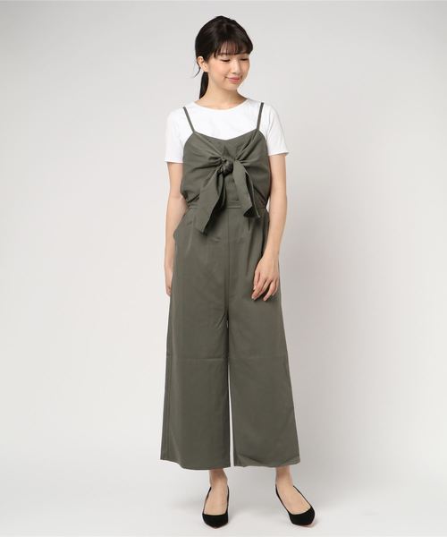 KOBE LETTUCE（コウベレタス）の「フロントリボンキャミオールインワン（つなぎ/オールインワン・レディース・ブラック/ベージュ/ネイビー/ホワイト系その他/ブルー系その他/ピンク系その他/ブラック系その他2/ブラック系その他3/ホワイト系その他2/インディゴブルー/カーキ/クリーム/イエロー系その他/ライトベージュ/モカ/グリーン系その他・FREE）」の18枚目の写真