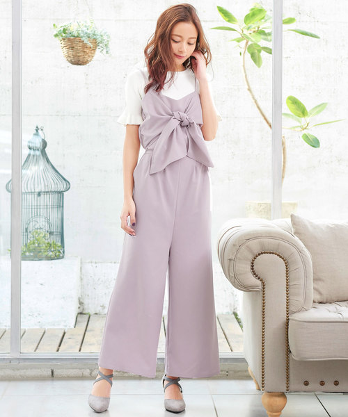 KOBE LETTUCE（コウベレタス）の「フロントリボンキャミオールインワン（つなぎ/オールインワン・レディース・ブラック/ベージュ/ネイビー/ホワイト系その他/ブルー系その他/ピンク系その他/ブラック系その他2/ブラック系その他3/ホワイト系その他2/インディゴブルー/カーキ/クリーム/イエロー系その他/ライトベージュ/モカ/グリーン系その他・FREE）」の20枚目の写真